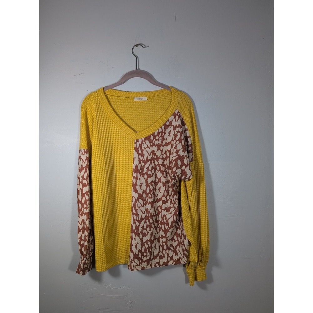 ODDY Yellow Boho Top Size Medium Oversize New